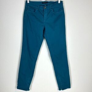 Elie Tahari Zipper Ankle Teal Skinny Jeans 8